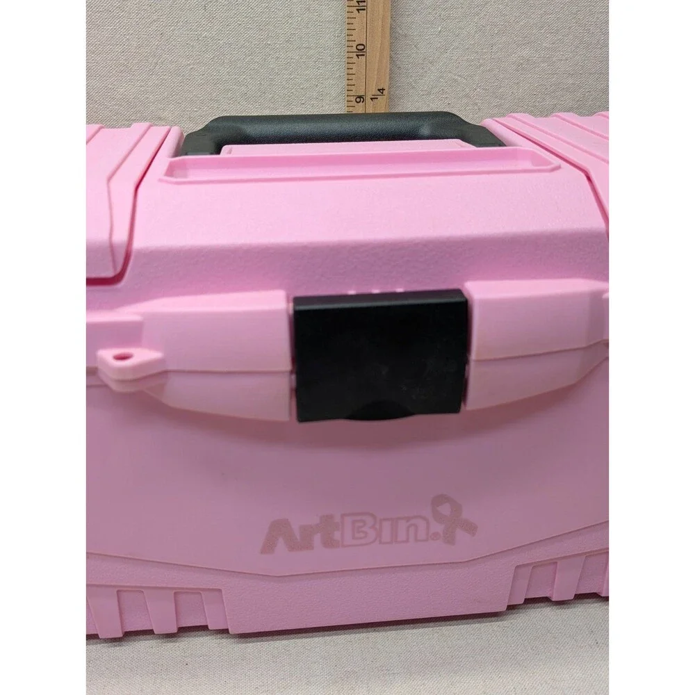 ArtBin Pink Ribbon Breast Cancer Awareness 1 Tray Craft Tool Supply Box Case